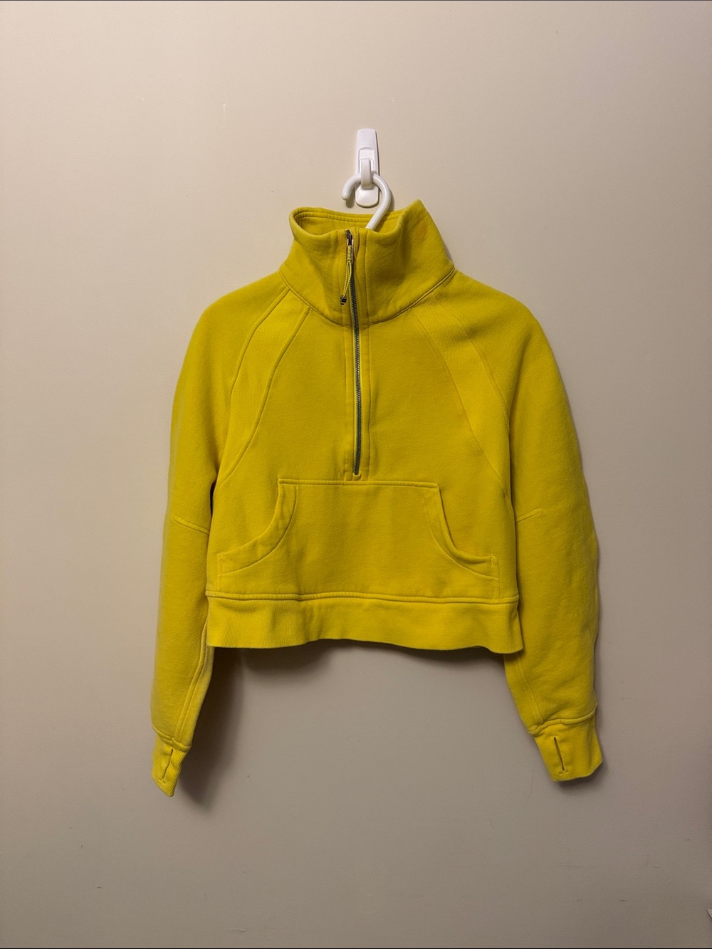 lululemon athletica Bright Yellow Cropped Half-Zip Pullover